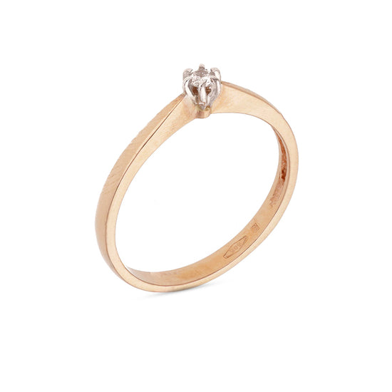 Klasikinio tipo, rausvo aukso su brilianto akute.