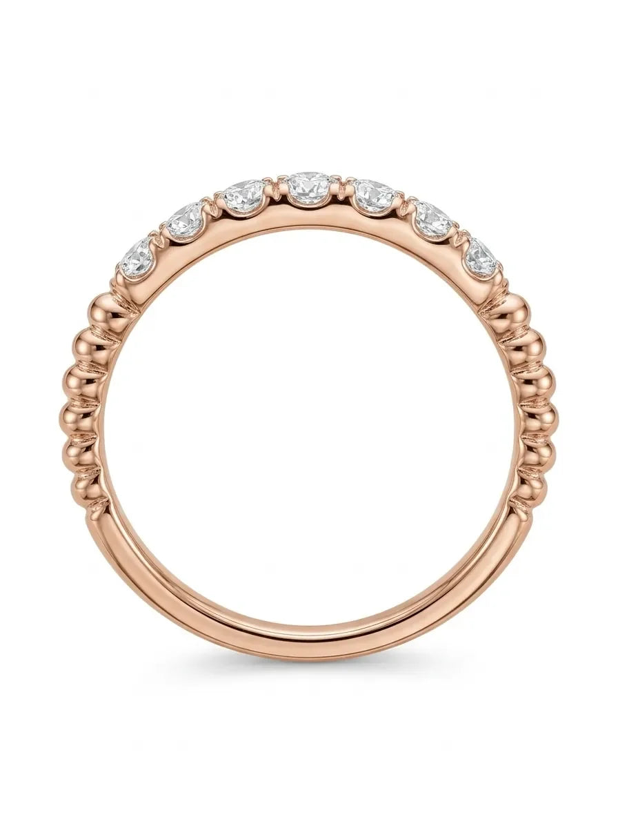 585 prabos raudono aukso žiedas su 0,16 ct briliantais