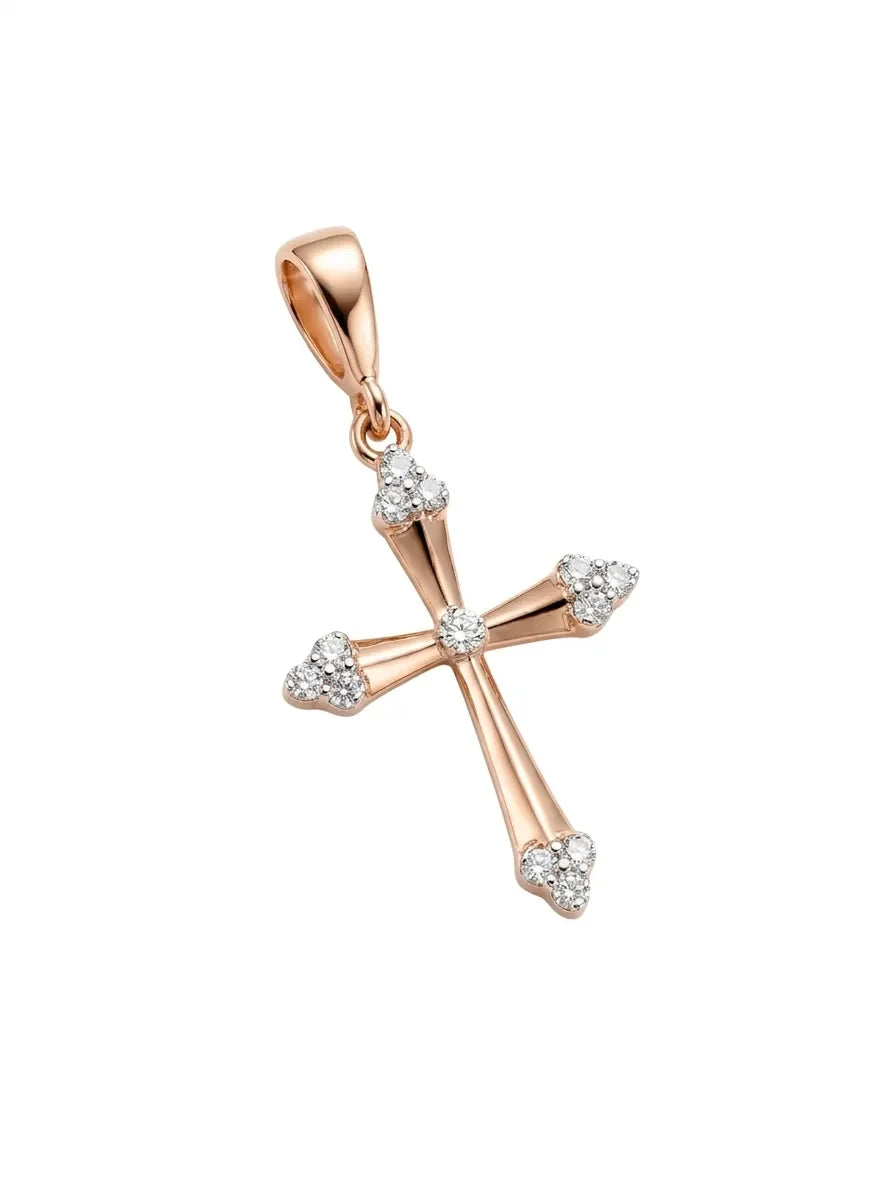 Elegantiškas 22 mm auksinis kryželis kaip dovana
