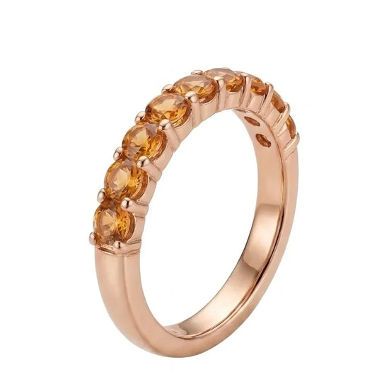 Rausvo aukso žiedas su 1,5 ct safyrais