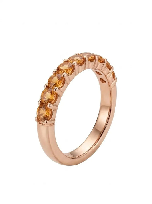 Rausvo aukso žiedas su 1,5 ct safyrais