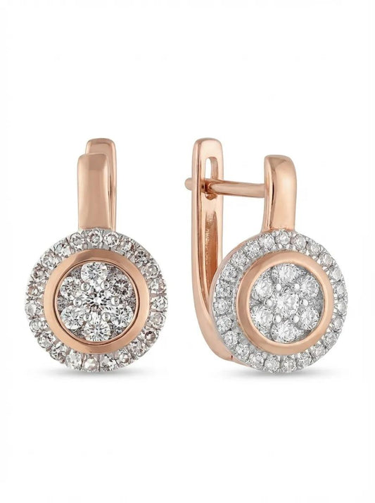 Auksiniai auskarai su deimantais