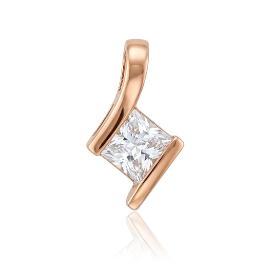 Pakabukas su kvadratiniu cirkoniu iš 585 prabos aukso