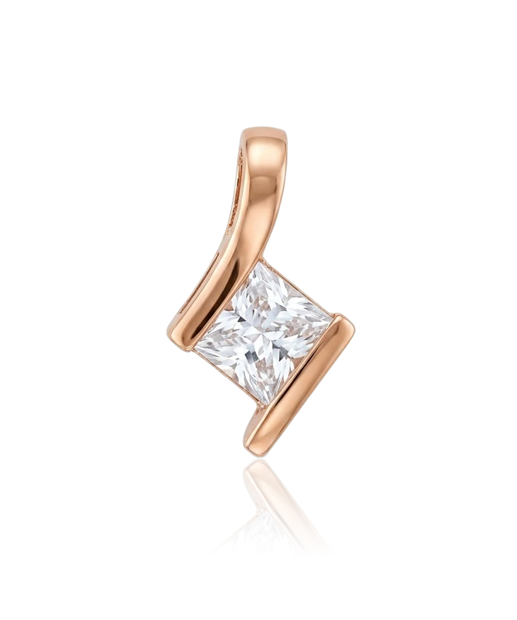 Pakabukas su kvadratiniu cirkoniu iš 585 prabos aukso