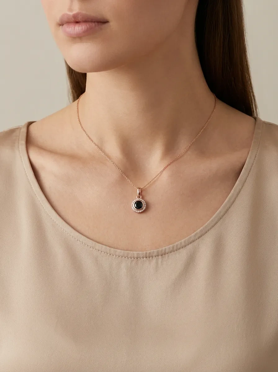 tamsus cirkonis 585 prabos aukso pakabuke