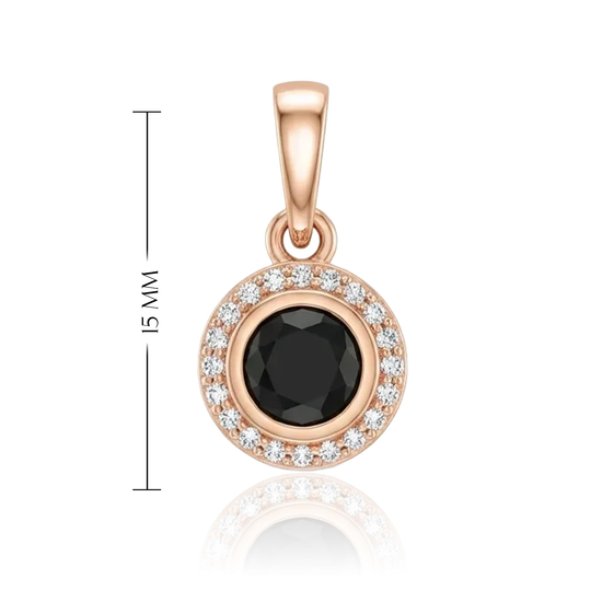 Auksinis pakabukas su juodu cirkoniu