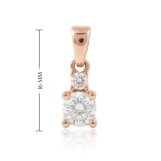 Pakabukas su dviem cirkoniais iš 585 prabos aukso