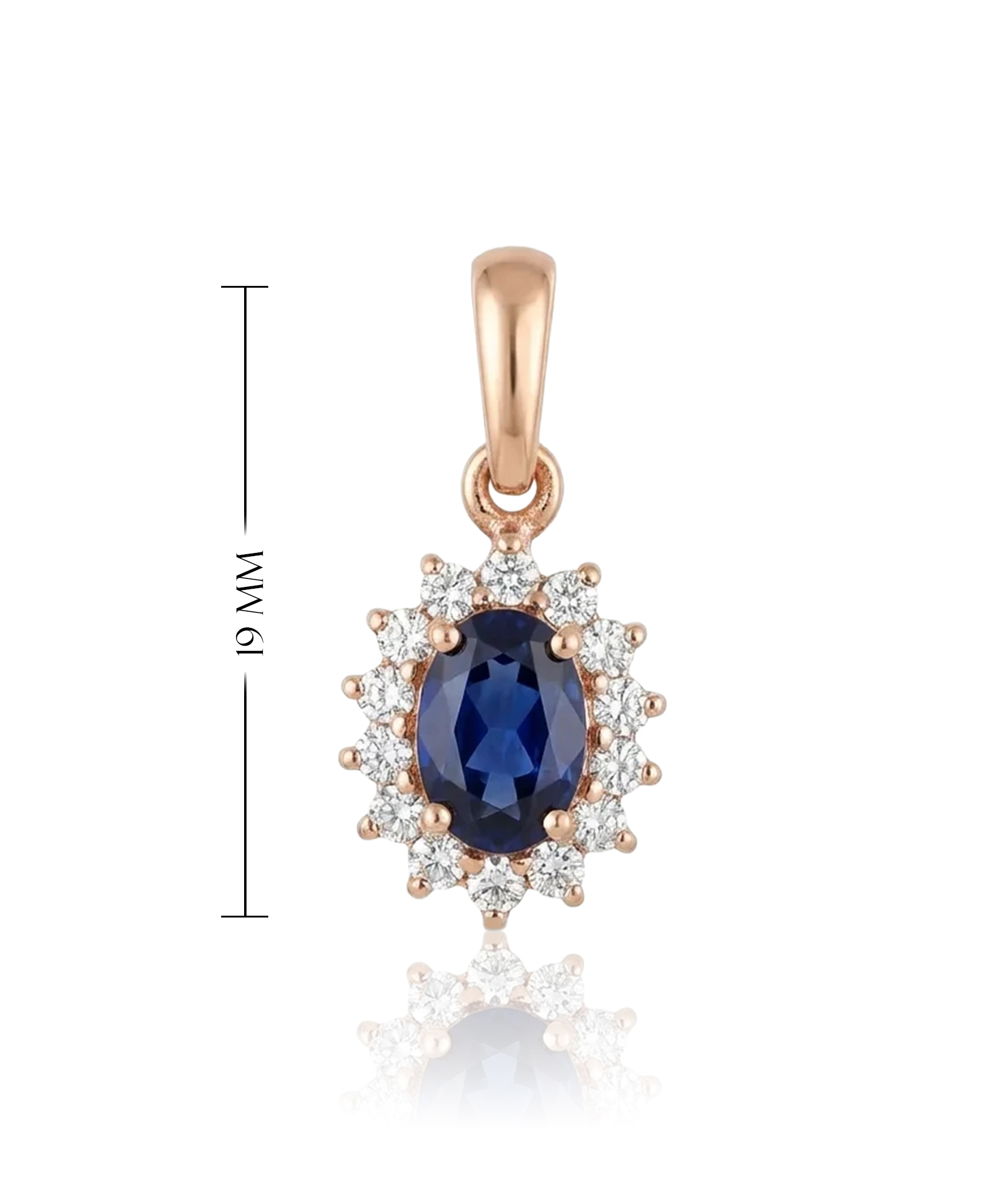 Ovalus pakabukas su mėlynu akmeniu