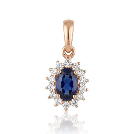 Elegantiškas pakabukas su mėlynu centru