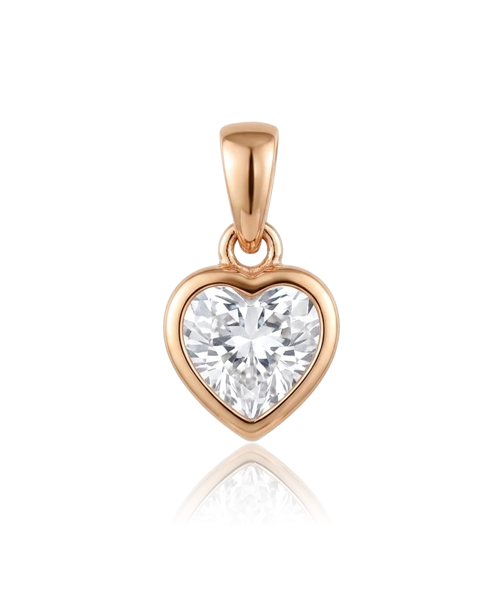 Auksinis širdelės formos pakabukas su cirkoniu
