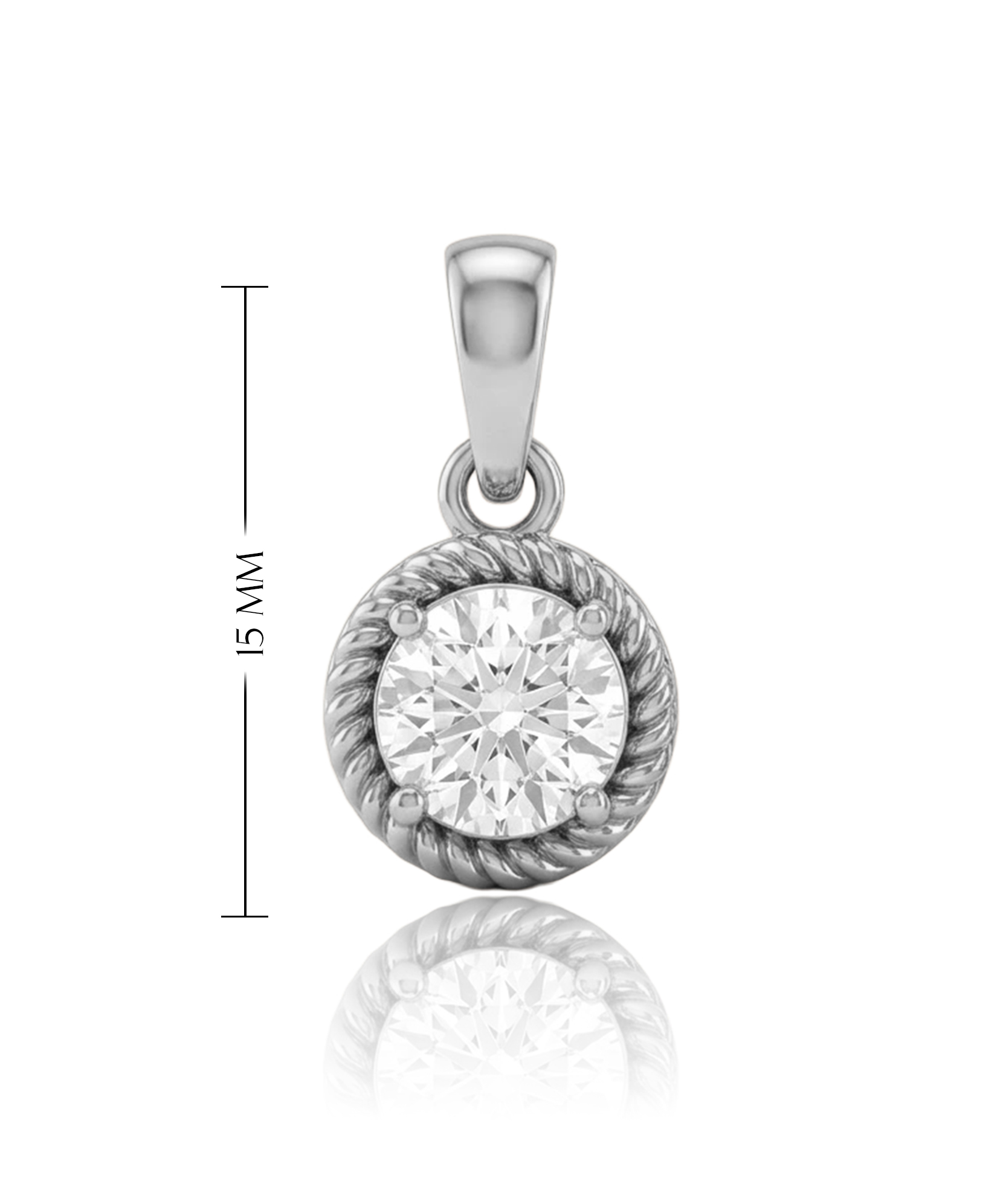 Klasikinis pakabukas su centriniu cirkoniu