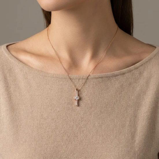 Pakabukas su cirkoniu iš 585 prabos aukso