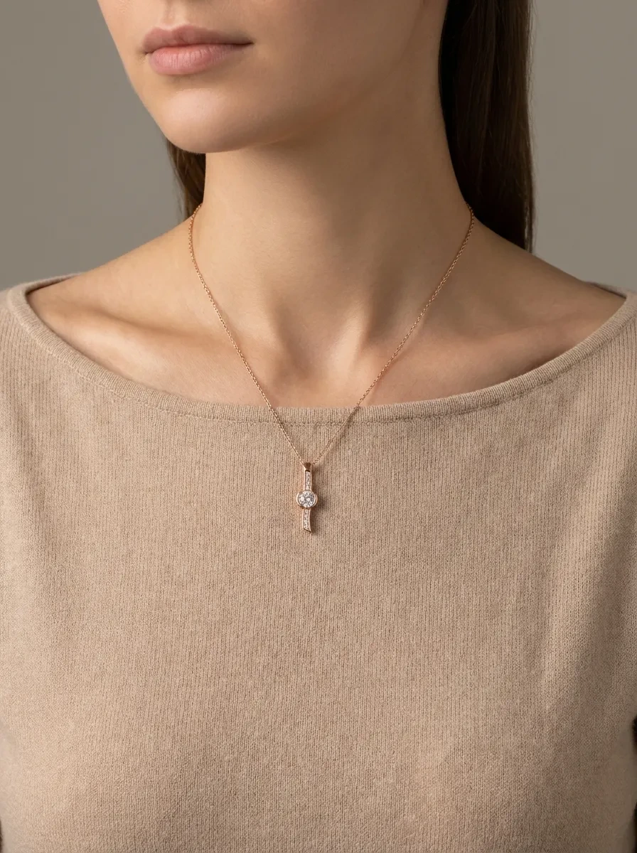 Pakabukas su cirkoniu iš 585 prabos aukso