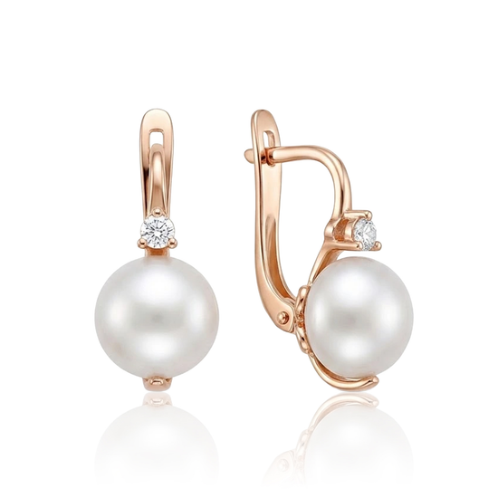 Auksiniai auskarai su perlu