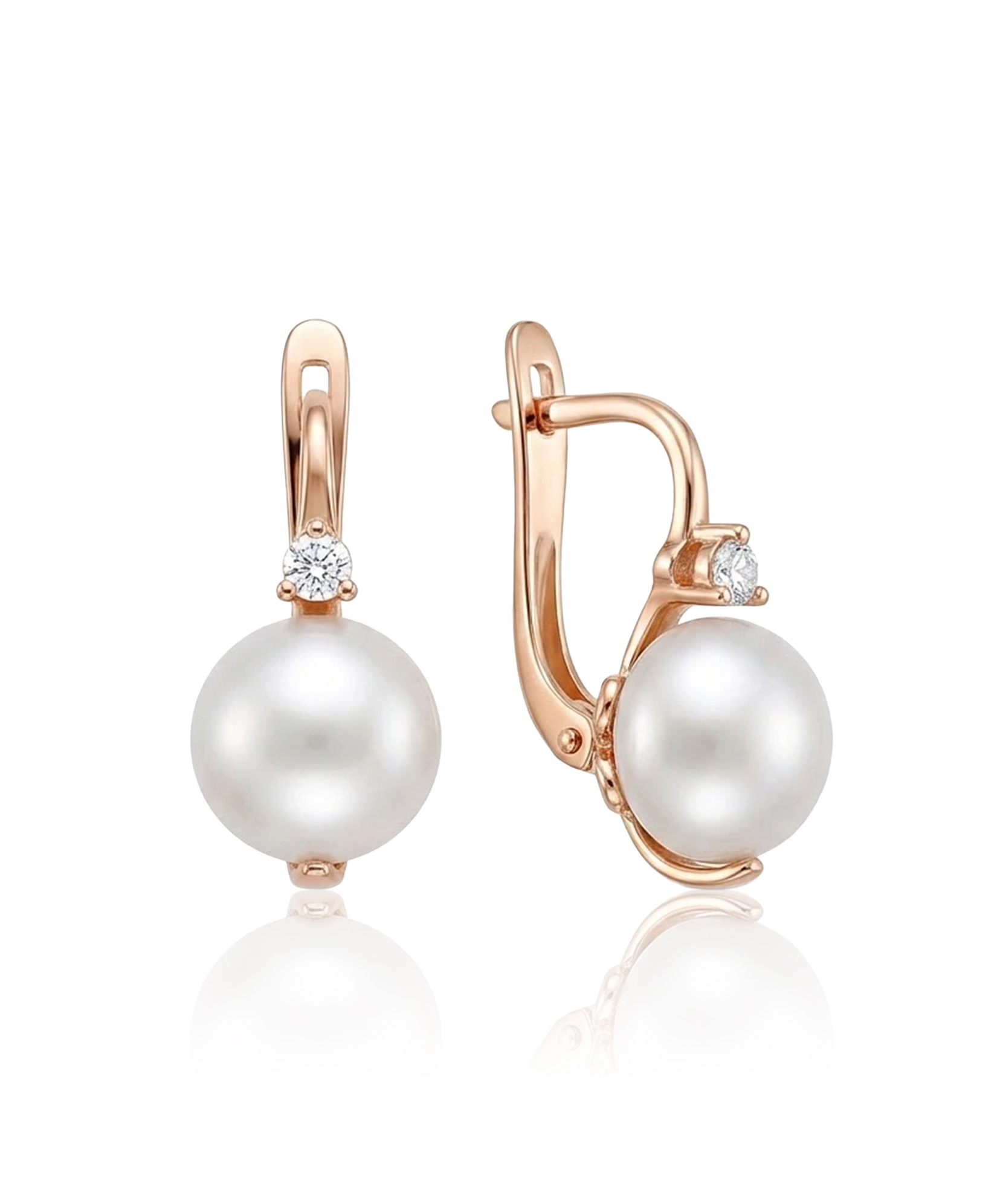 Auksiniai auskarai su perlu