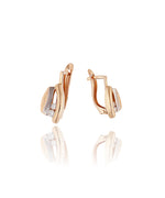 Auksiniai auskarai su baltais akmenukais