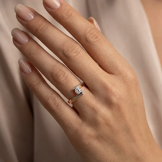 Prabangus moteriškas atviras auksinis žiedas