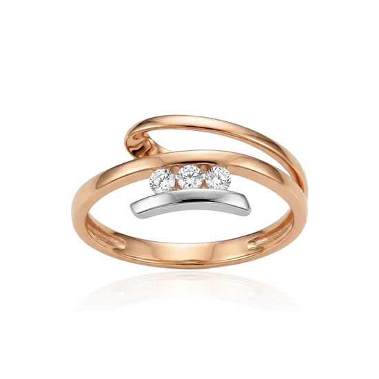 Auksinis žiedas su cirkoniais 17.5 dydis