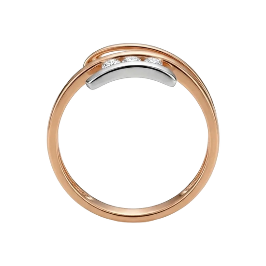 585 prabos auksinis žiedas su cirkoniais 1.9 g