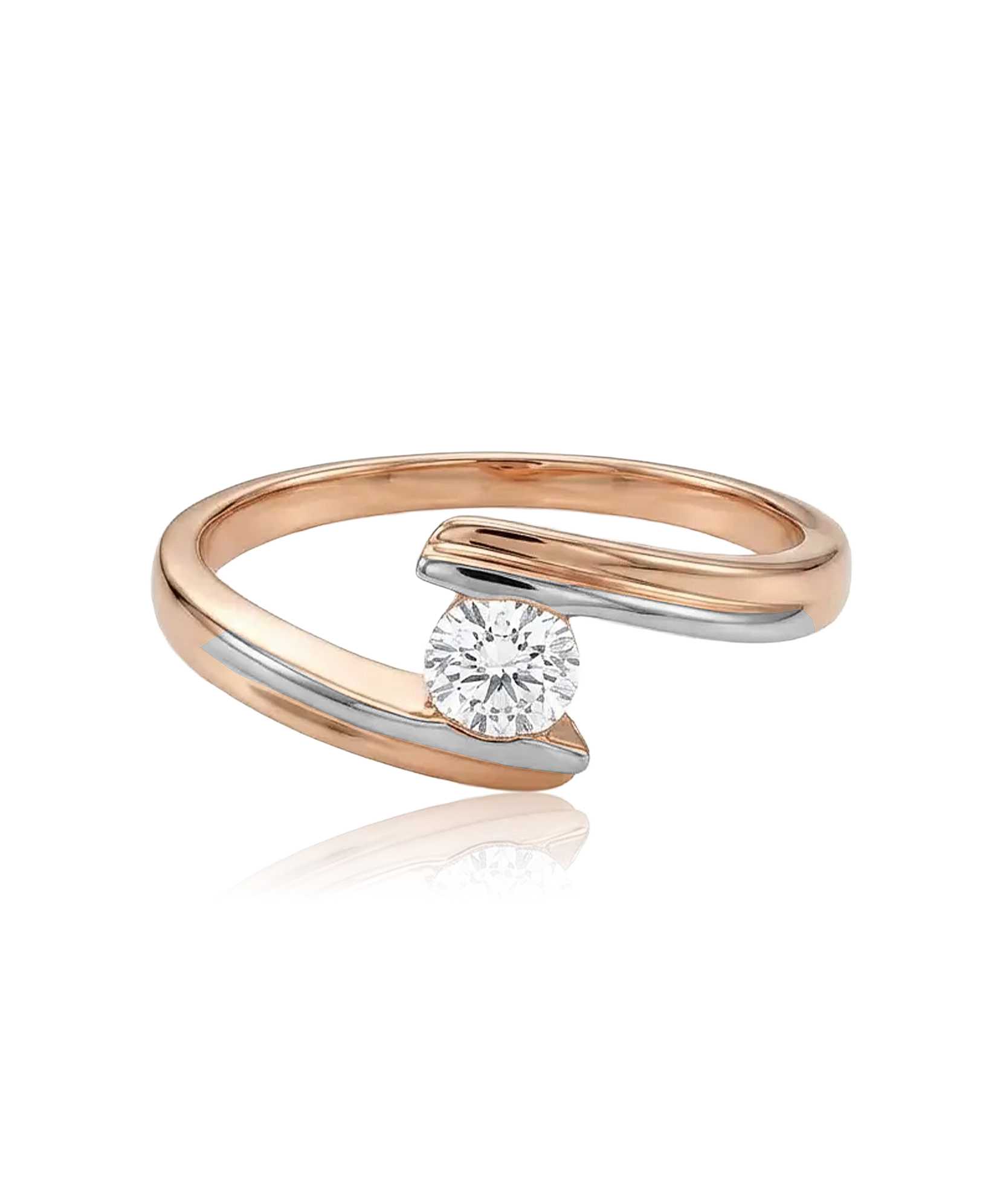 Auksinis atviras žiedas su cirkoniu