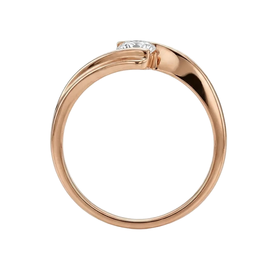 Auksinis atviras žiedas su cirkoniu 17.5 dydis