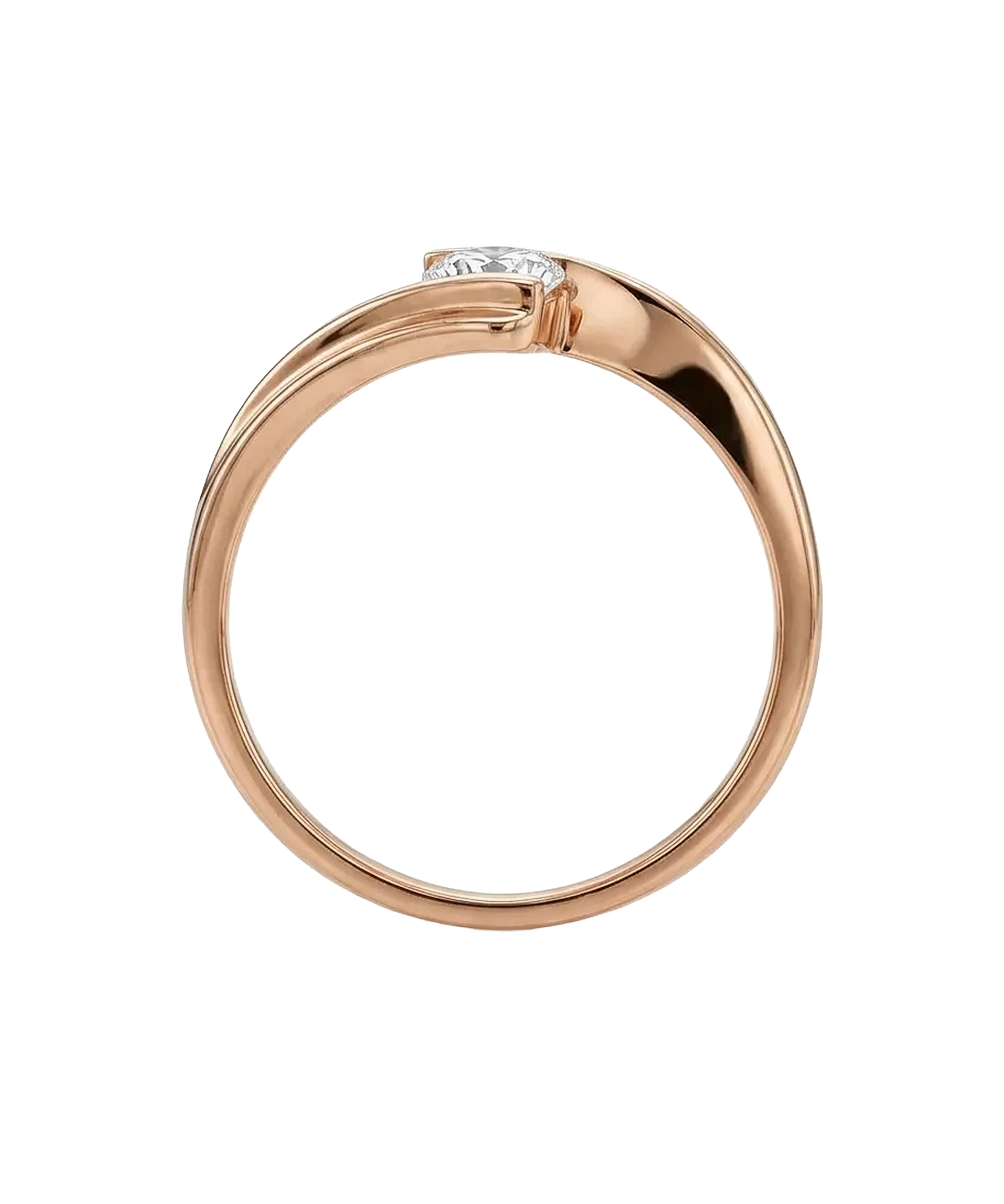 Auksinis atviras žiedas su cirkoniu 17.5 dydis