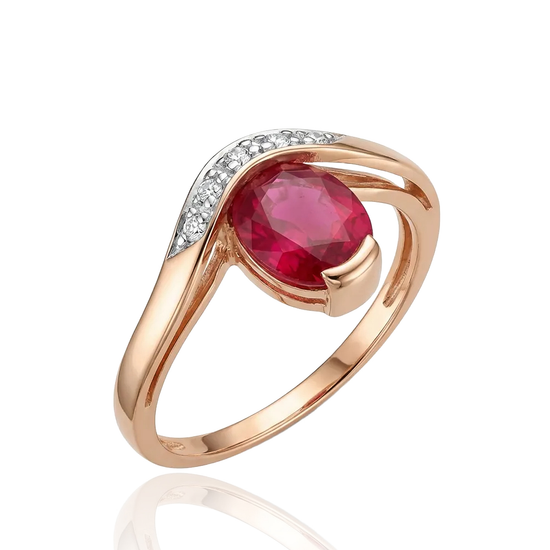 Auksinis žiedas su raudonu akmeniu