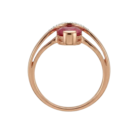 Auksinis žiedas su raudonu akmeniu 16.5 dydis