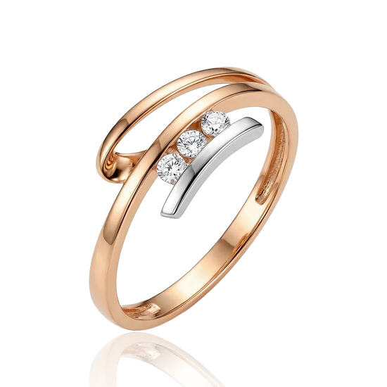 Auksinis žiedas su trimis cirkoniais