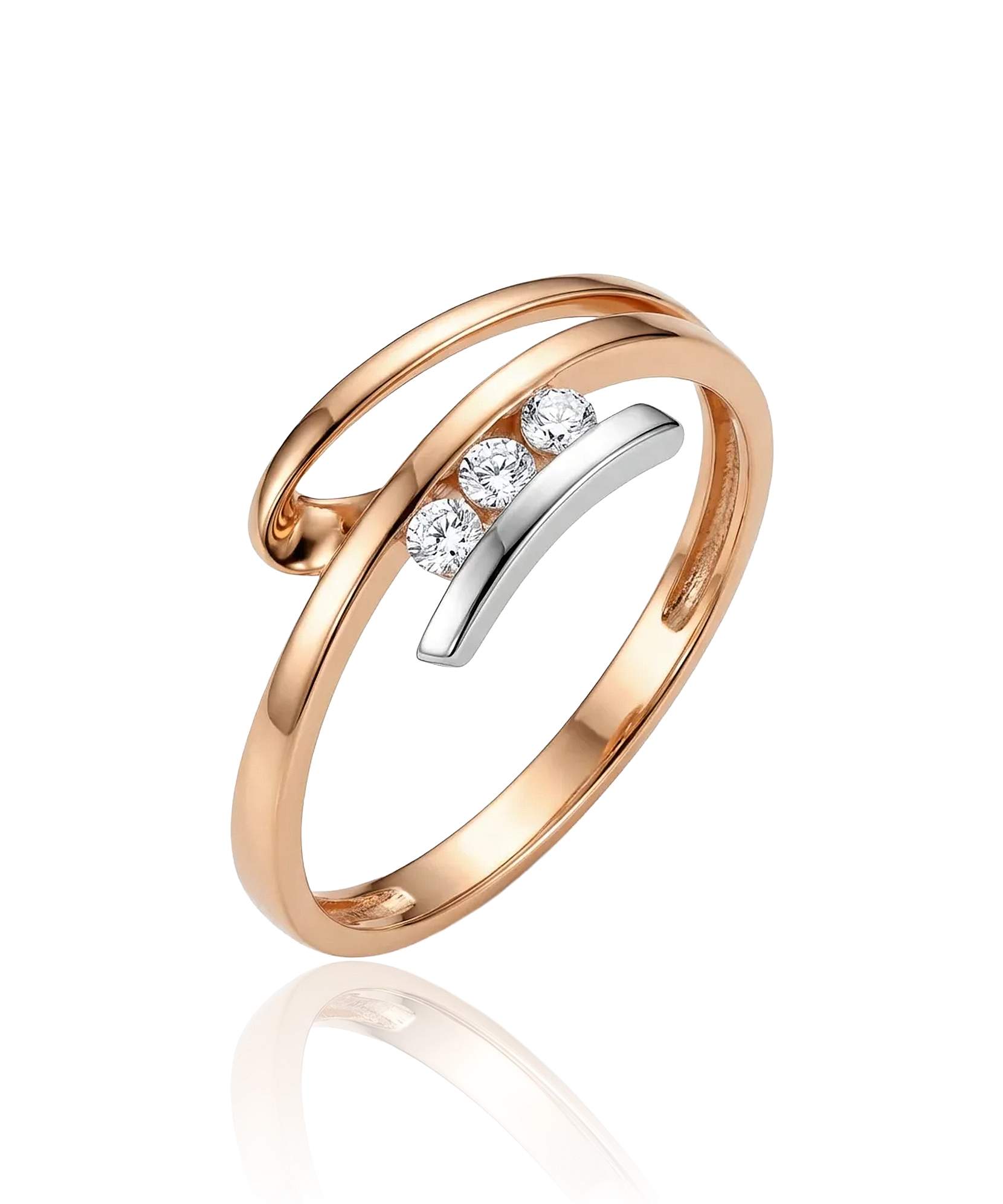 Auksinis žiedas su trimis cirkoniais