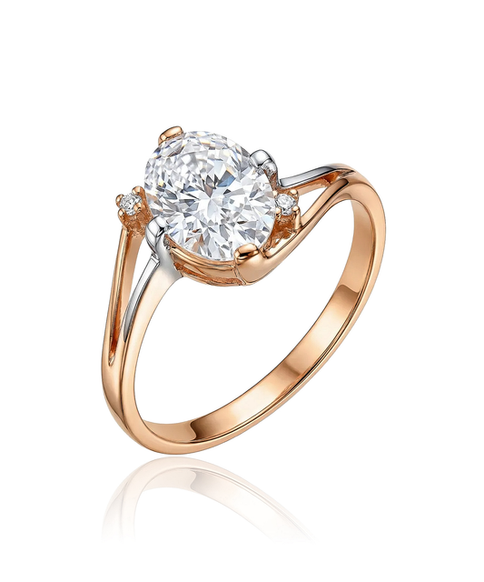 Auksinis žiedas su cirkoniais 17 dydis