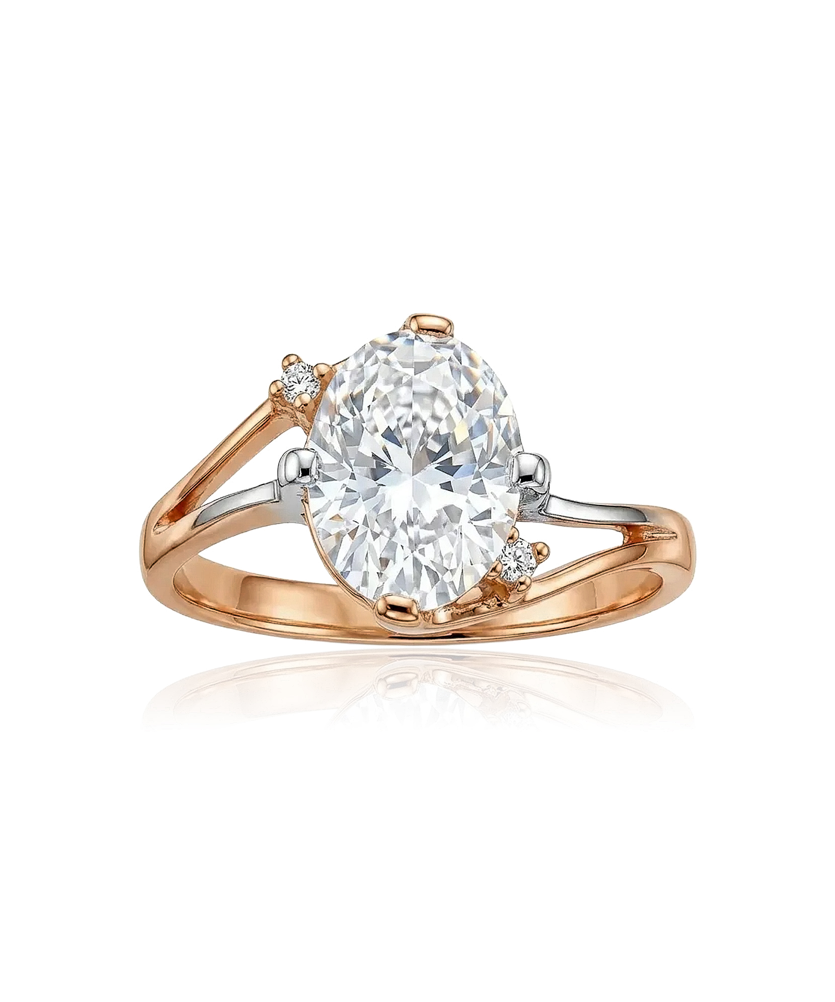 Auksinis žiedas su ovalo formos cirkoniu