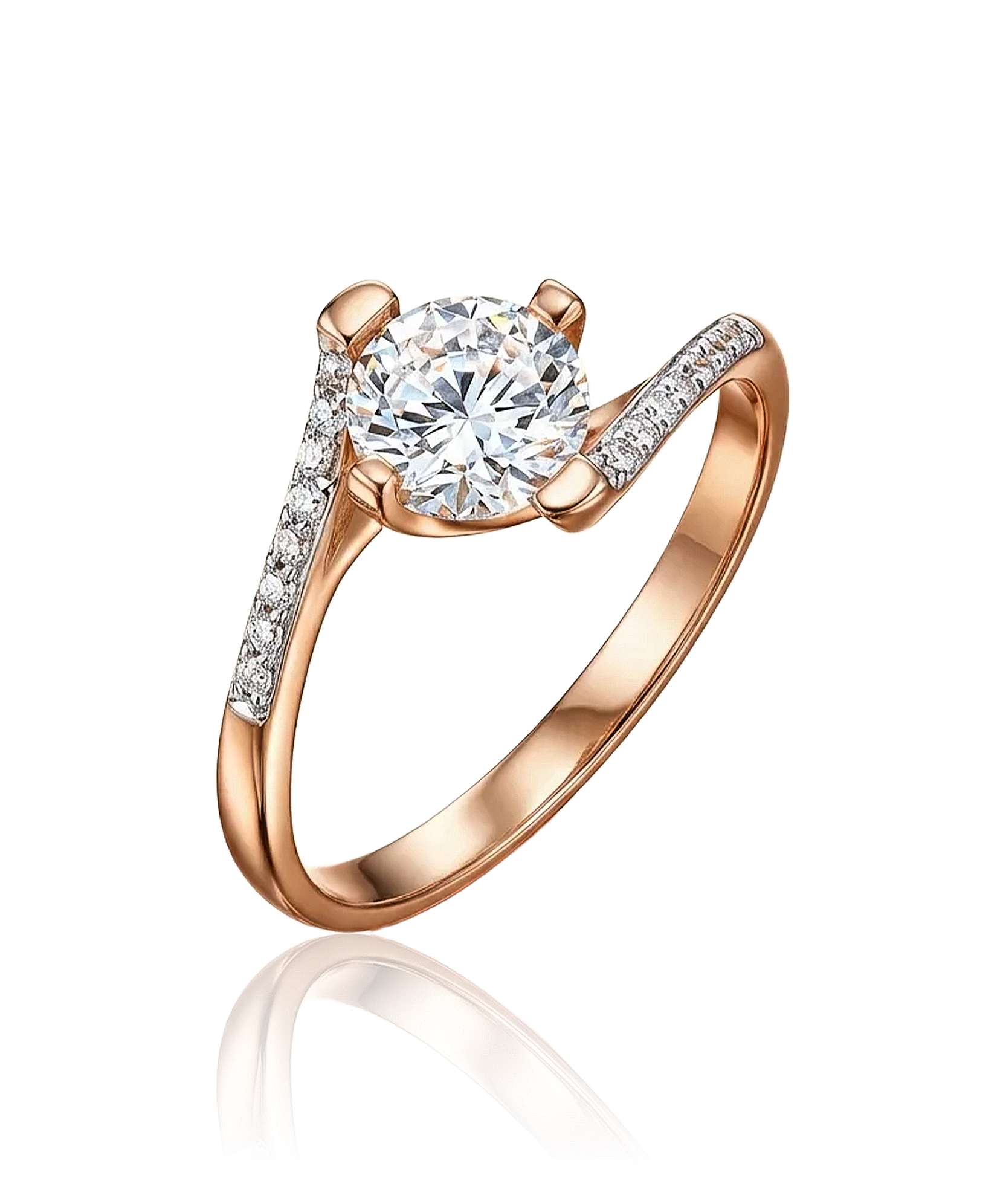 Auksinis žiedas su dideliu cirkoniu 17 dydis