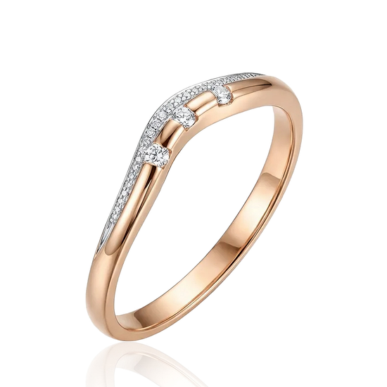 Auksinis žiedas su smulkiais cirkoniais 17 dydis