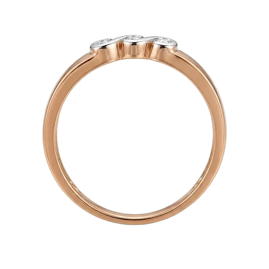 Subtilus auksinis žiedas su cirkoniais