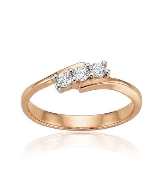 Moteriškas auksinis žiedas su keturiais akmenimis