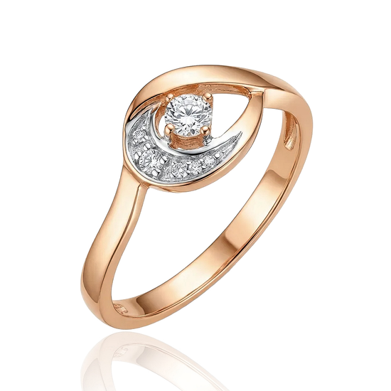 Auksinis žiedas su cirkoniais 17 dydis