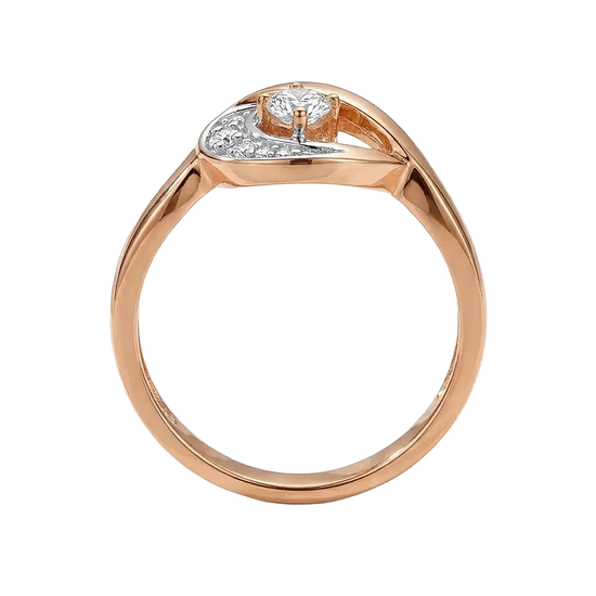 Auksinis žiedas su centriniu cirkoniu