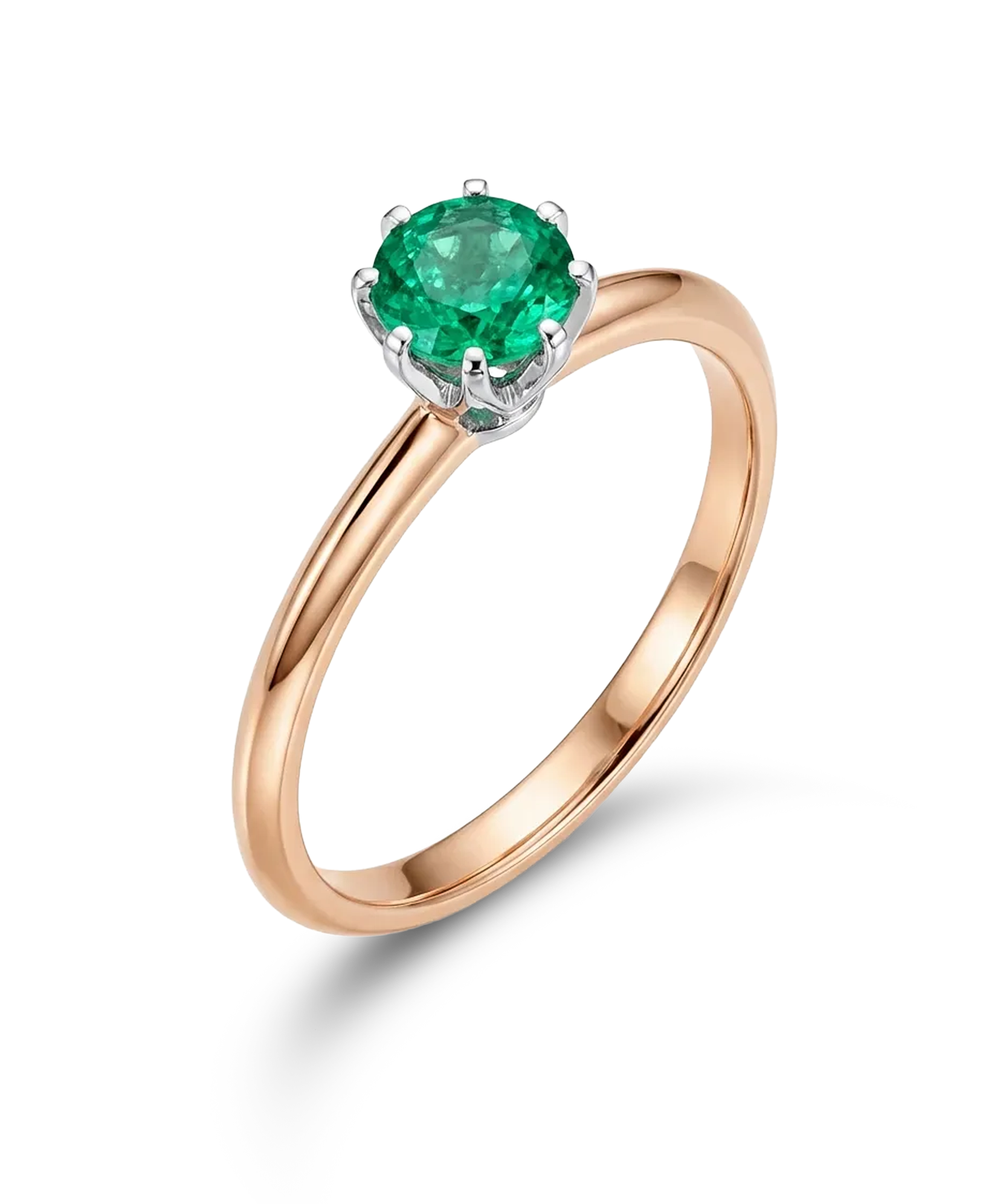 Auksinis žiedas su smaragdu 0,40 ct, 17 dydis