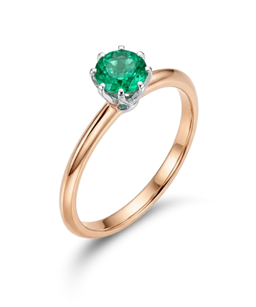 Auksinis žiedas su smaragdu 0,40 ct, 17 dydis