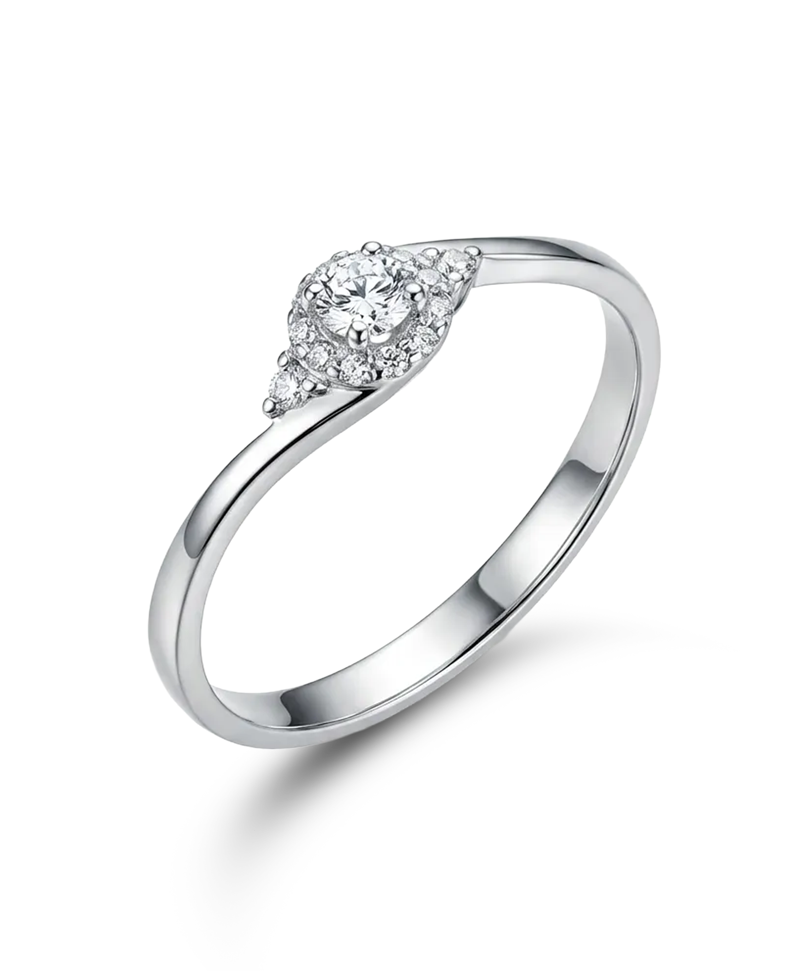 Auksinis žiedas su briliantu 0,17 ct, 18 dydis