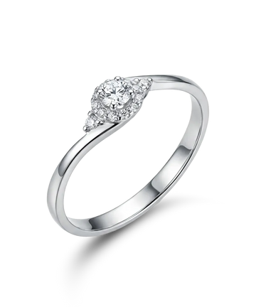 Auksinis žiedas su briliantu 0,17 ct, 18 dydis