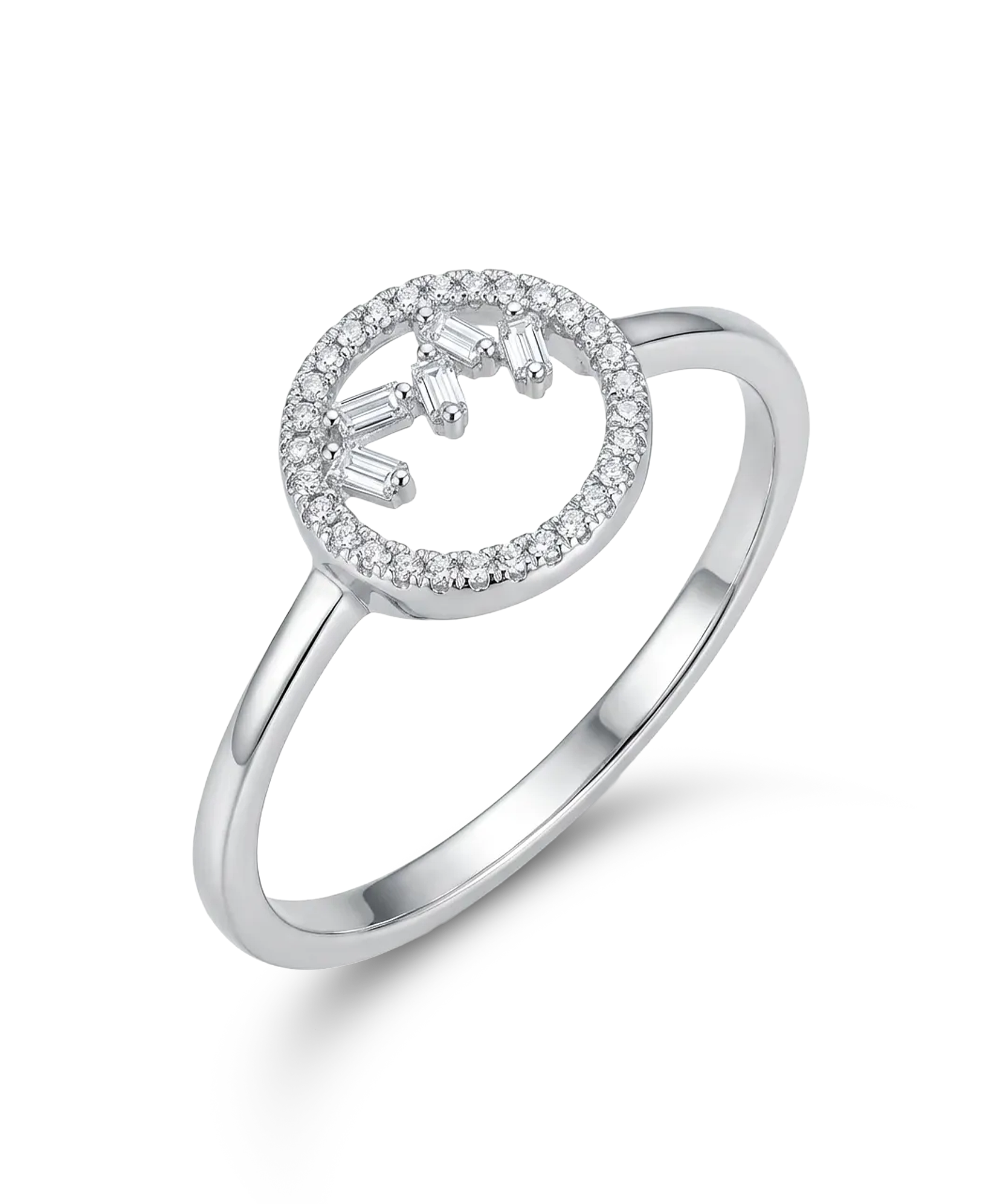 Auksinis žiedas su briliantais 0,07 ct, 17.5 dydis