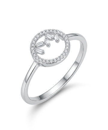 Auksinis žiedas su briliantais 0,07 ct, 17.5 dydis