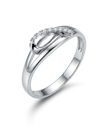 Auksinis žiedas su briliantais 0,05 ct, 17.5 dydis