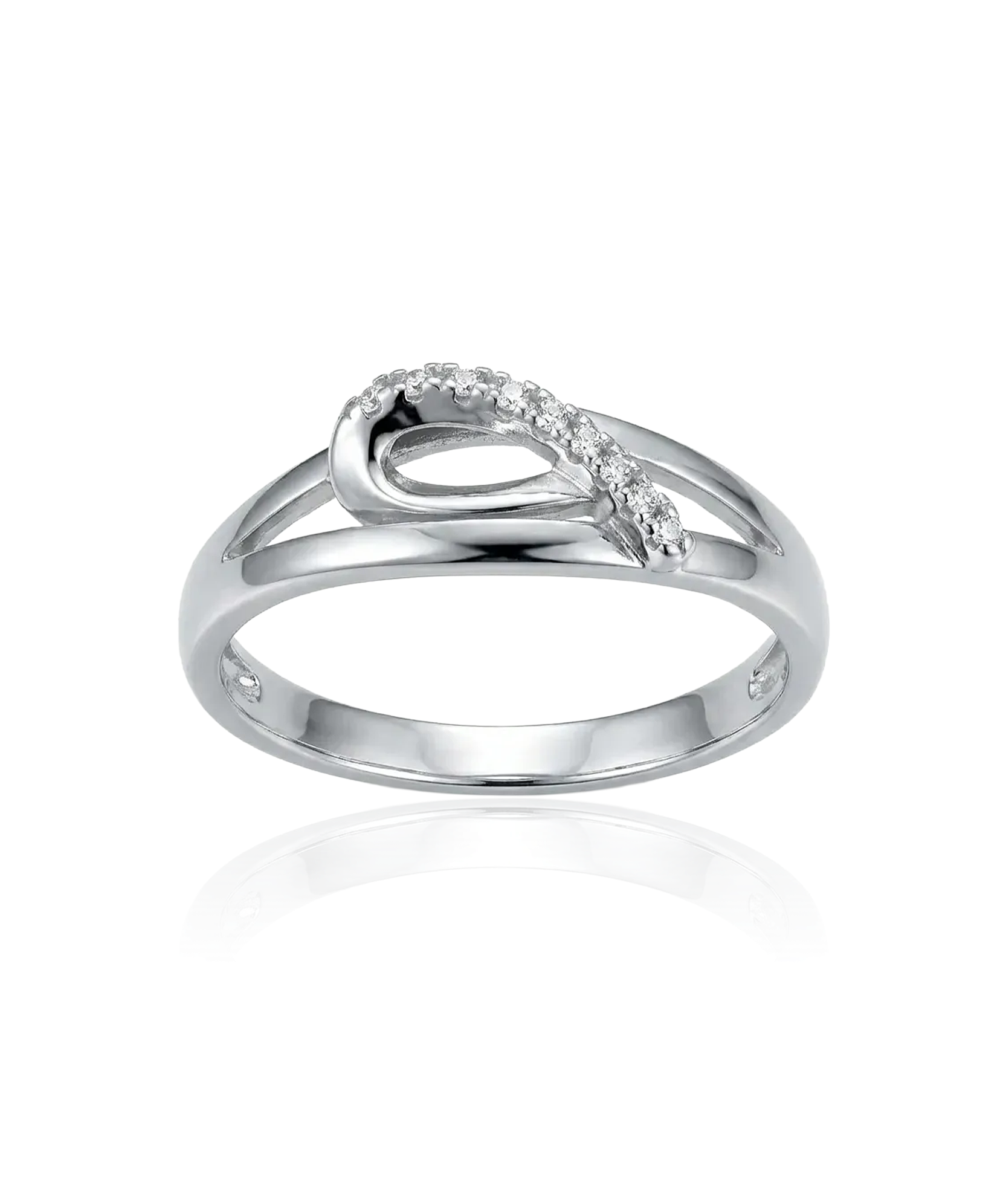 Balto aukso žiedas su briliantais