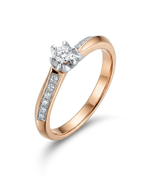 Auksinis žiedas su briliantais 0,13 ct 17 dydis