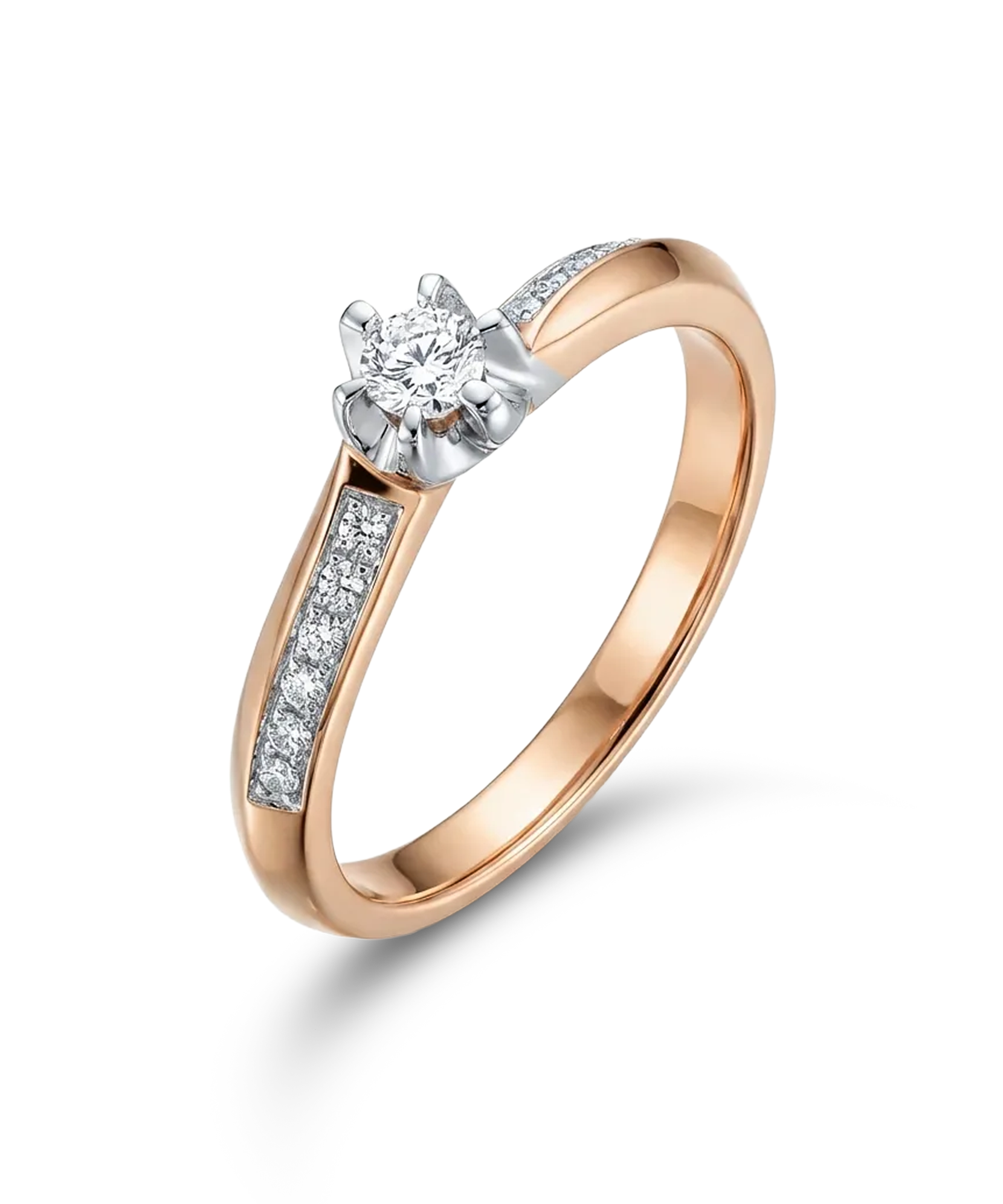 Auksinis žiedas su briliantais 0,13 ct 17 dydis