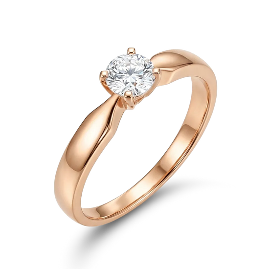 Auksinis žiedas su briliantu 0,3 ct 16.5 dydis