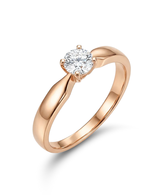 Auksinis žiedas su briliantu 0,3 ct 16.5 dydis